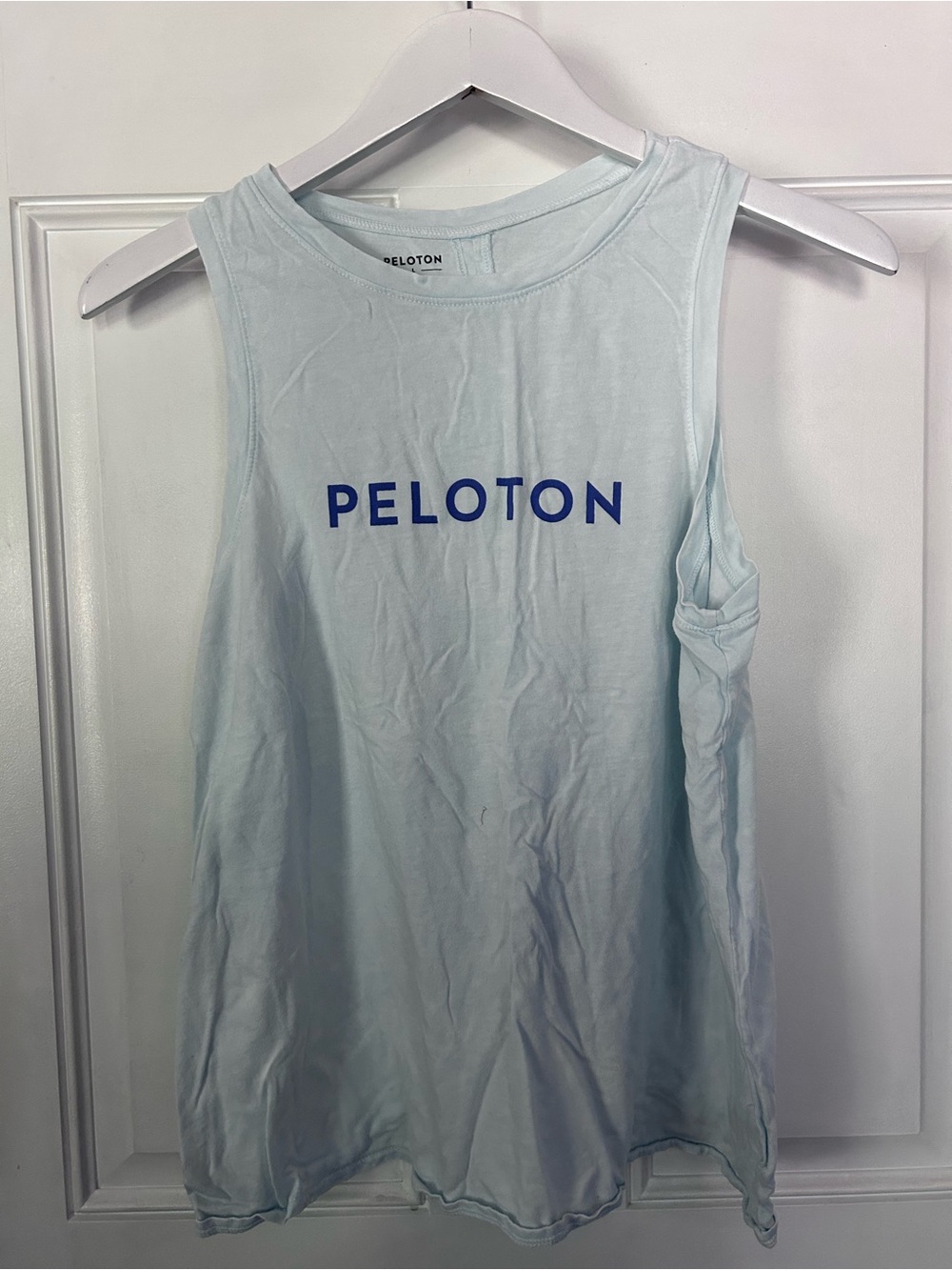 Peloton Light Blue Tank Top with Blue Logo